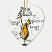 Cocktail Recipe Pina Colada Keramisch Ornament (Links)