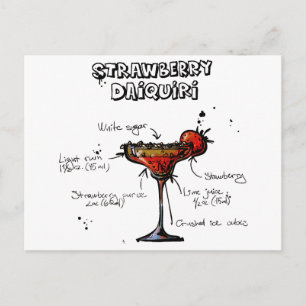 Cocktail Recipe Strawbeery Daiquiri Briefkaart
