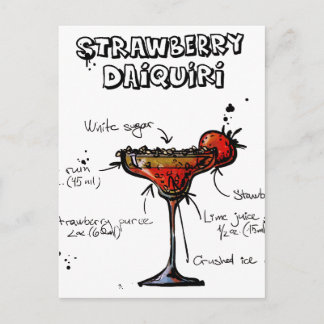 Cocktail Recipe Strawbeery Daiquiri Briefkaart