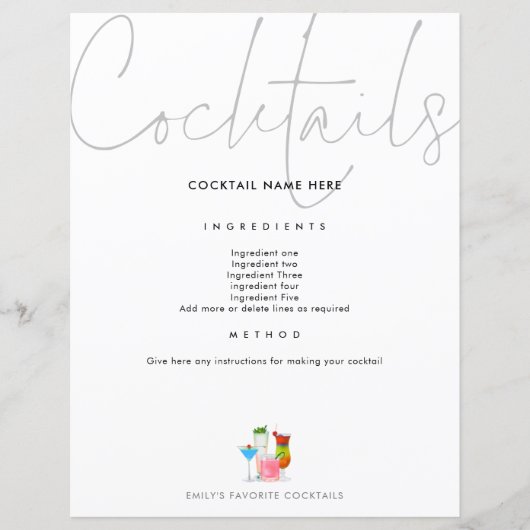 Cocktail Recipe voor Multomap Page Future Mrs. (Voorkant)