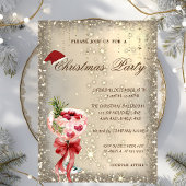 Cocktail Red Bow Santa Hat Christmas Party Kaart