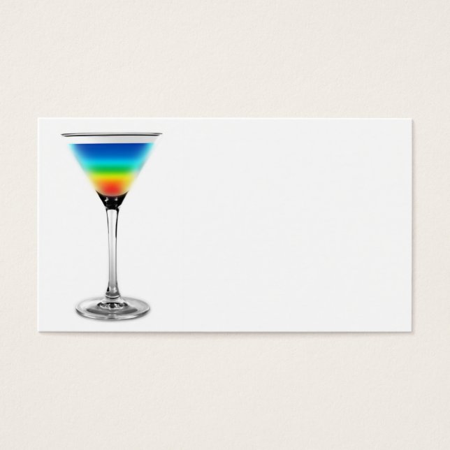 Cocktail - Regenboog kleuren Visitekaartjes (Voorkant)