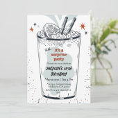 Cocktail retro drink thema 60e verrassing Verjaard Kaart (Staand voorkant)