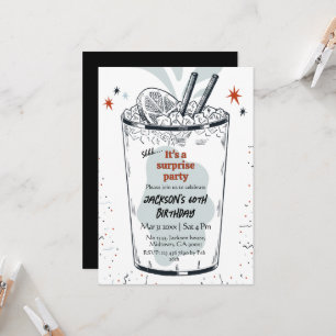 Cocktail retro drink thema 60e verrassing Verjaard Kaart