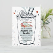 Cocktail retro drink thema eenvoudige 40e verjaard kaart (Staand voorkant)