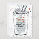 Cocktail retro drink thema stijlvolle 21e verjaard kaart (Voorkant)