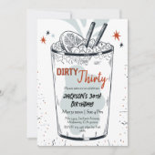 Cocktail retro drink thema stijlvolle 30e verjaard kaart (Voorkant)