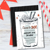 Cocktail retro drink thema stijlvolle 30e verjaard kaart