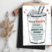 Cocktail retro drink thema stijlvolle 30e verjaard kaart