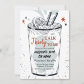 Cocktail retro drink thema stijlvolle 30e verjaard kaart (Voorkant)
