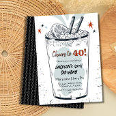 Cocktail retro drink thema stijlvolle 40e verjaard kaart