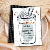 Cocktail retro drink thema stijlvolle 40e verjaard kaart