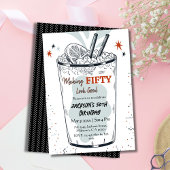 Cocktail retro drink thema stijlvolle 50ste verjaa kaart