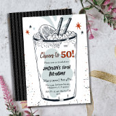 Cocktail retro drink thema stijlvolle 50ste verjaa kaart