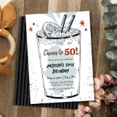 Cocktail retro drink thema stijlvolle 50ste verjaa kaart