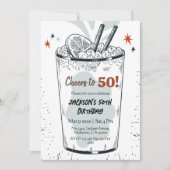 Cocktail retro drink thema stijlvolle 50ste verjaa kaart (Voorkant)