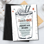Cocktail retro drink thema stijlvolle 60ste verjaa kaart