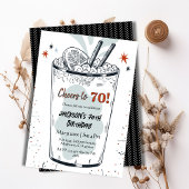 Cocktail retro drink thema stijlvolle 70ste verjaa kaart