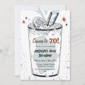 Cocktail retro drink thema stijlvolle 70ste verjaa kaart (Voorkant)
