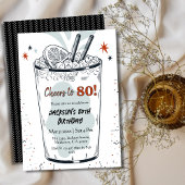 Cocktail retro drink thema stijlvolle 80ste verjaa kaart