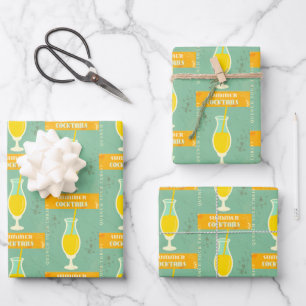 Cocktail  retro-noodlijdende zomerse drink inpakpapier vel