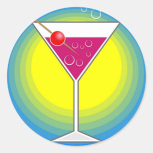cocktail ronde sticker