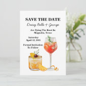 Cocktail Save the Date Verloving Uitnodiging (Staand voorkant)