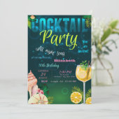 Cocktail,Schelp Zomer Verjaardagsfeestje Kaart (Staand voorkant)