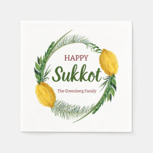 Cocktail servet Happy Sukkot Lulav gepersonaliseer