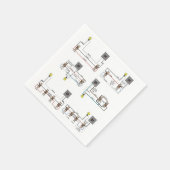 Cocktail servet met 3-weg schakelaar bedradingsdia (Hoek)