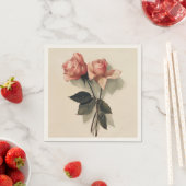 Cocktail servet papier met  Roze Rozen (Insitu)