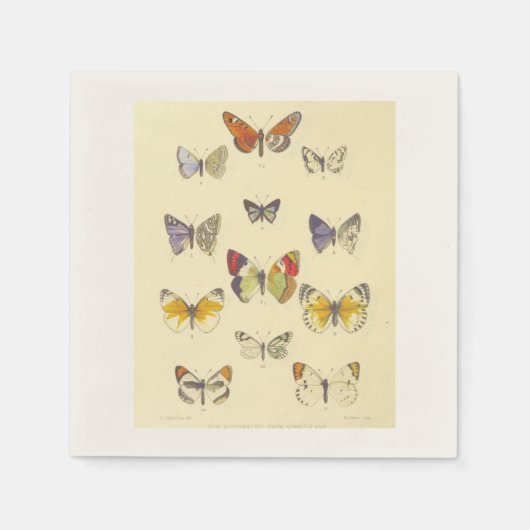 Cocktail servet -  vlinderontwerp (Voorkant)