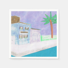 Cocktail servetten met een Caribisch ontwerp