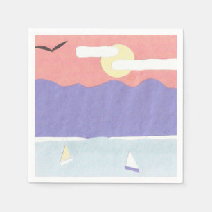 Cocktail servetten met een Sunset Mountain Scene