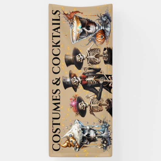 Cocktail skeletten dansen formele smoking Hallowee Spandoek (Verticaal)