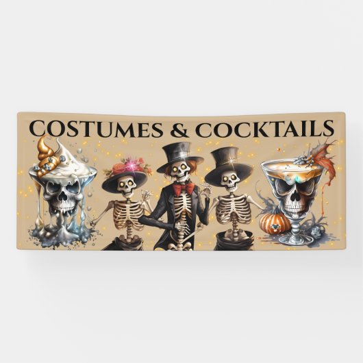 Cocktail skeletten dansen formele smoking Hallowee Spandoek (Horizontaal)