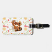 Cocktail Sketch Patroon | Monogram Bagagelabel (Voorkant horizontaal)