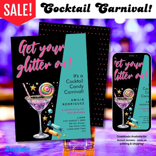 Cocktail Snoep Carnaval Verjaardag Bachelorette Pl Kaart