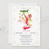 Cocktail Snowflakes kerstfeest Kaart (Voorkant)