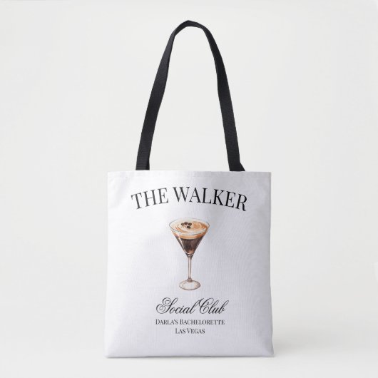 Cocktail Social Club Espresso Martini Jonggezellen Tote Bag (Voorkant)