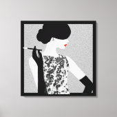 Cocktail Soiree Mode Silhouette Wall Art Canvas Afdruk (Voorkant)