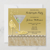 Cocktail & Stiletto Bachelorette-feest Kaart (Voorkant)