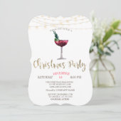 Cocktail, String Lights Gold-kerstbedrijf Kaart (Staand voorkant)