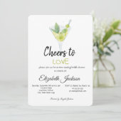 Cocktail Summer Striped Vrijgezellenfeest Kaart (Staand voorkant)