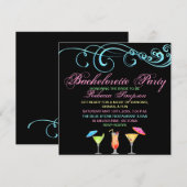 Cocktail Time Bachelorette Party Uitnodiging (Voorkant / Achterkant)