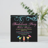 Cocktail Time Bachelorette Party Uitnodiging (Staand voorkant)