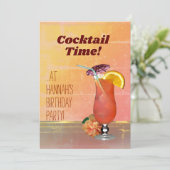 Cocktail Time. Birthday Uitnodiging (Staand voorkant)