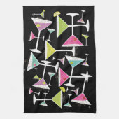 Cocktail Time Colorful Drinken in Martini Glasses Theedoek (Verticaal)