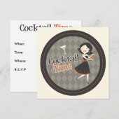 Cocktail Time Invitation Kaart (Voorkant / Achterkant)