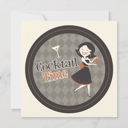 Cocktail Time Invitation Kaart (Voorkant)